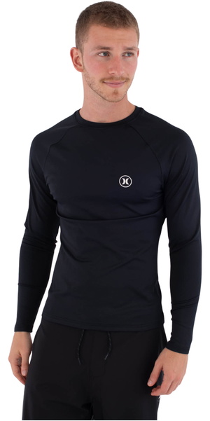 2026 Hurley Hombres Camiseta Sin Mangas De Lycra Slim Fit Icon Circle De Manga Larga MLEU00008 - Black